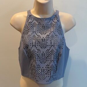 Parker Shimmering Crop Top Leather Women Size M Light Purple Liner Y2K Hippie